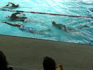 Sébastien pendant l'épreuve de natation